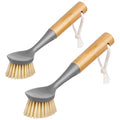 Dish Brush with Bamboo Handle Built (Gray / 2pack)