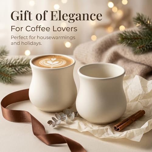 Porcelain Espresso Cups Set of 2 (5.5 Ounce Espresso Cups set of 2)