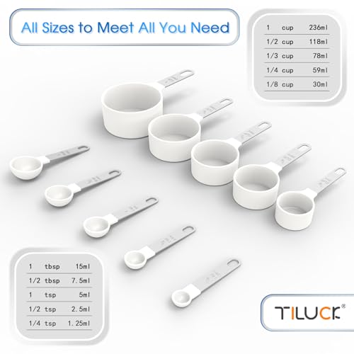 Measuring Cups & Spoons Set (White / 5+5)