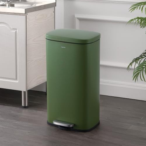 Curtis 8 Gal Step Trash Can Soft Close 25" (Pine Green)