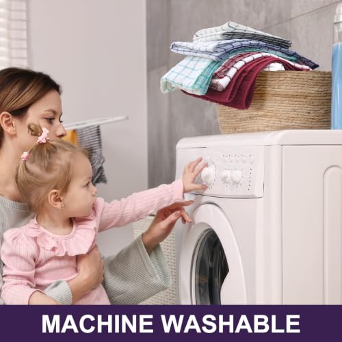 Large Premium Cotton Kitchen Towels 16"x 28" (Purple / 16" X 28" - 12 Pack)