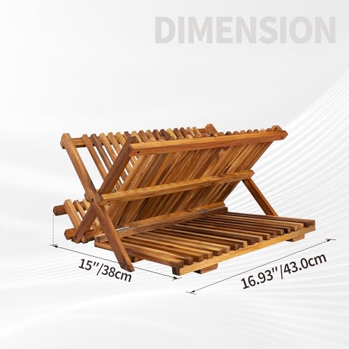 Teak Dish Drying Rack Collapsible (3 Tier-Standard)