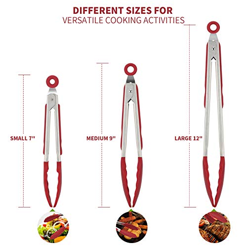 Kitchen Tongs for Cooking ((04) Red)