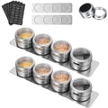 Set of 8 Magnetic Spice Tins with 2 Metal Wall