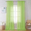 Extra Long Sheer Curtains 120 Inches Long 2 Panels Set (Lime / 42"W x 120"L (Pack of 2))