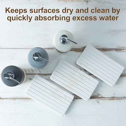 2 Pack Ceramic Soap Dispensers Set (White and White / 2xSoap Dispenser Set with Tray)