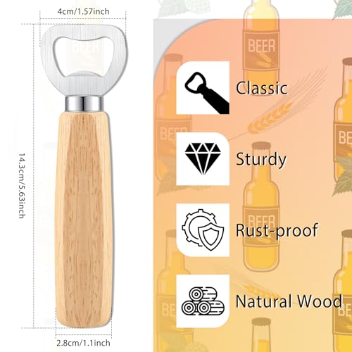 48pcs Bottle opener Beer Opener with Wooden Handle for engraving Cider Wine Bottle Opener Party Wedding Gifts (48pcs)
