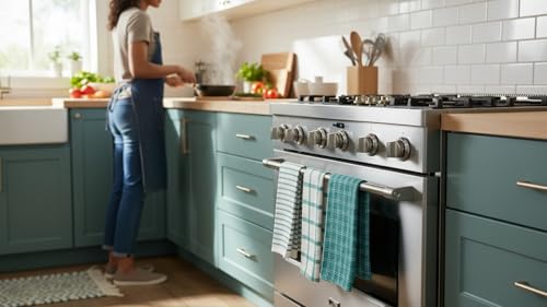 Assorted Flat Kitchen Towels (Teal / 18 x 28 - 10 Pack)