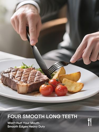30 Piece Black Silverware Set (Black)