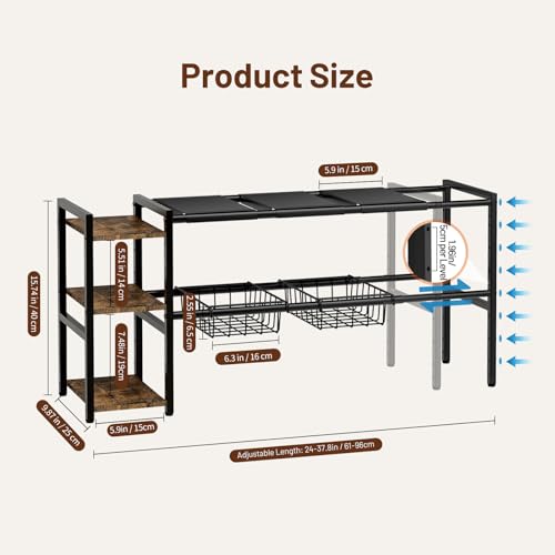 Expandable Under Sink Cabinet Organizer Rack and Storage Shelf