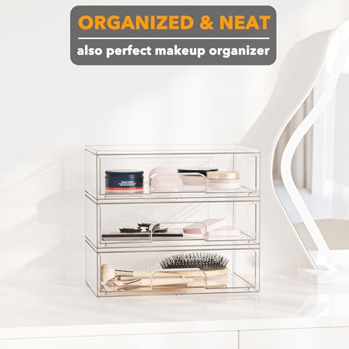 Bottle Storage Organizer Baby (10.3"H, 3 Pack, 3L / Clear)