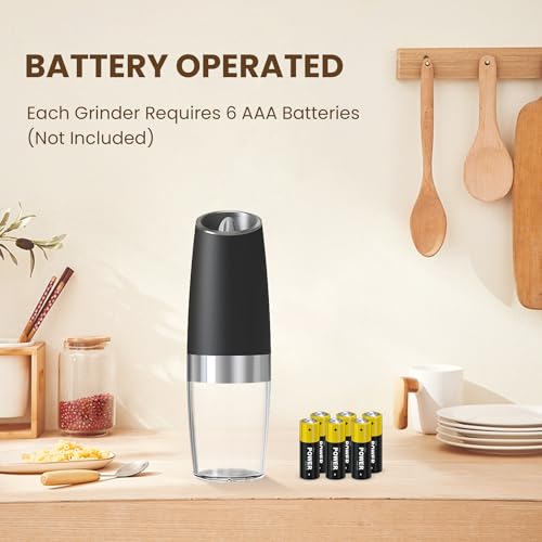 Battery Gravity Salt Pepper Grinder Set (Battery/Single/Black)