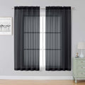 Black Sheer Curtains (Black / 59"W x 63"L (Pack of 2))