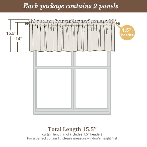 Sheer Lilac Valances for Windows 2 Pack (Lilac / 42"W x 14"L (Pack of 2))
