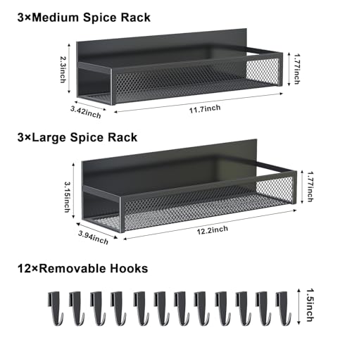 Magnetic Spice Rack for Refrigerator (6 Pack)