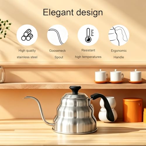 Gooseneck Kettle 1000ml for Pour Over Coffee Stovetop (1000ML)
