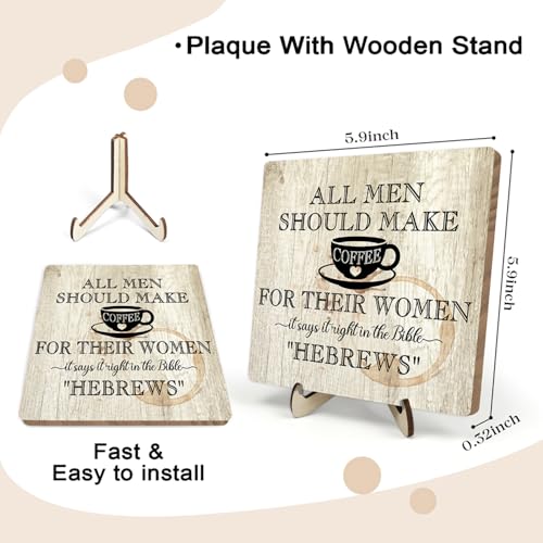 Coffee Bar Sign Plaque (Beige1 / 5.9 x 5.9 x 0.32 inches)