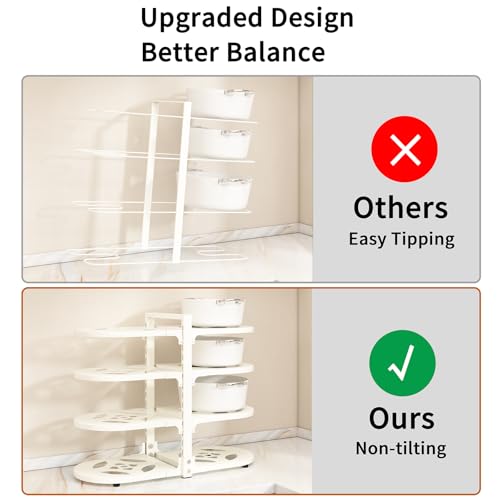 Adjustable Heavy Duty Pots and Pans Organizer Under Cabinet (White / Reinforced Heavy Duty)