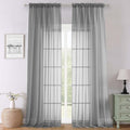 Charcoal Grey Sheer Curtains 108 Inches Long 2 Pcs (Charcoal Grey / 59"W x 108"L (Pack of 2))