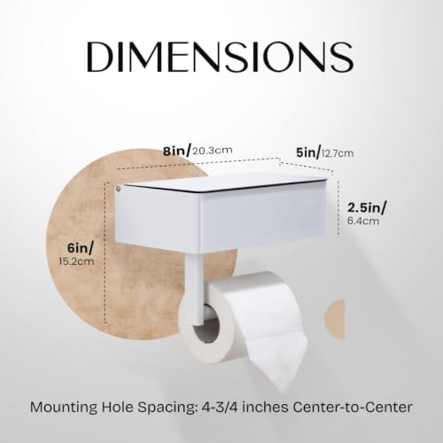 Day Moon™ Toilet Paper Holder with Shelf (White)
