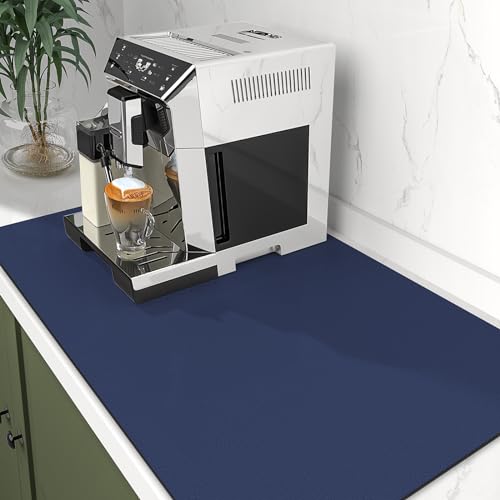 Dish Drying Mat Absorbent Dish Drying Mats for Kitchen Counter 16"x 24" (Classic Blue / 24" x 16")