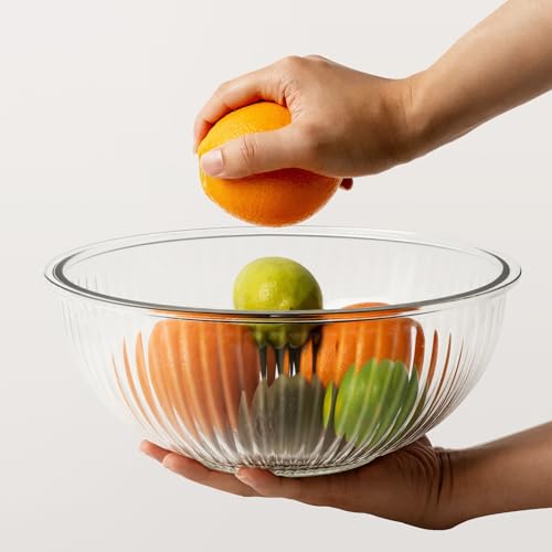 Glass Mixing Bowls with Lids Sets (Untinted / Large)