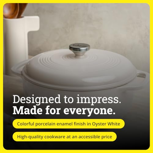 Essential Enamel Cast Iron Dutch Oven (Oyster White)