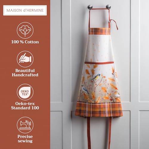Aprons for women with Pocket 100% Cotton Pack of 1 (168 - Oak Leaves)