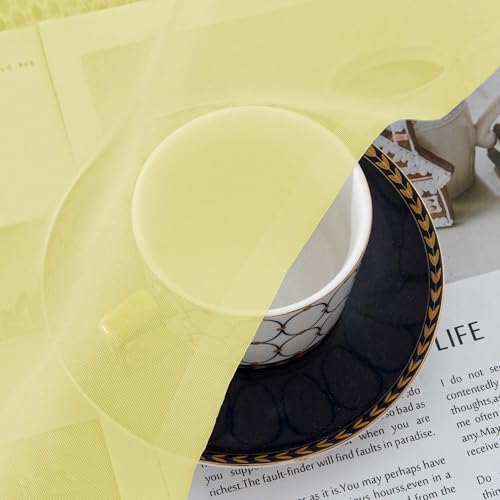 Sheer Lemon Curtains for Bedroom Living Room 78 Inches Long 2 Panels Set (Lemon Yellow / 42"W x 78"L (Pack of 2))