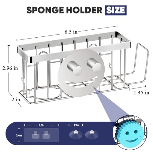 Sponge Holder for Kitchen Sink (Silver)