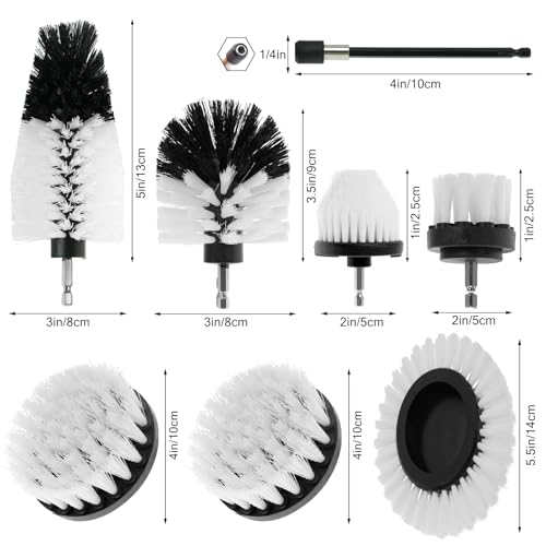 8 Pcs Drill Brush Attachment Set (White)
