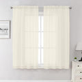 Cream Sheer Curtains 63 Inch Length 2 Panels Set (Cream / 42"W x 63"L (Pack of 2))