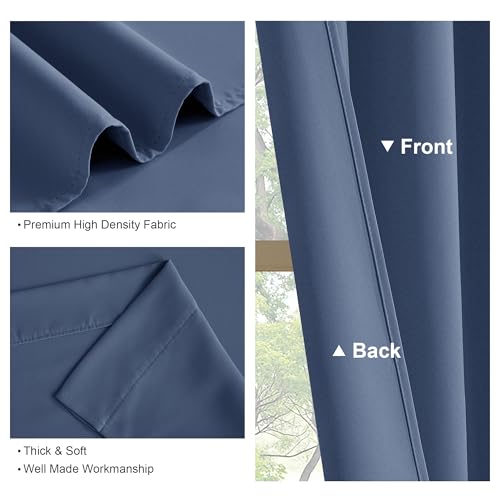 Blackout Curtain Panels for Kitchen (Blue Haze / 34"W x 45"L (Pack of 2))