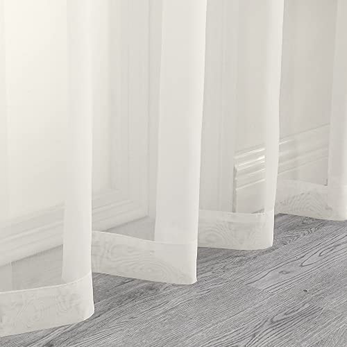 Extra Long Sheer Curtains 120 Inches Long (Ivory / 42"W x 120"L (Pack of 2))