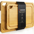 Nature Bamboo Cutting Boards for Kitchen (Natural / 2 Pcs)