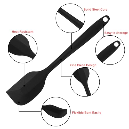 Silicone Spatulas Set of 6 (Black)