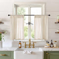 Natutal Linen Cafe Curtains 30 Inch Length (Natural / 30"W x 30"L (Pack of 2))