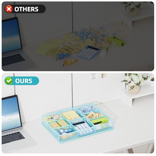 Desk Drawer Organizer (Blue / 12 x 8.5 x 1.8)
