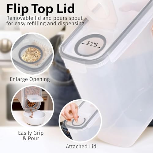 2 Pack (6.3L / 213OZ) EXTRA Large Airtight Food Storage Cereal Containers for Bulk Food Storage BPA-Free Plastic Container, Pantry Organization and Canister for Rice, Pasta, Sugar & Flour (Gray)