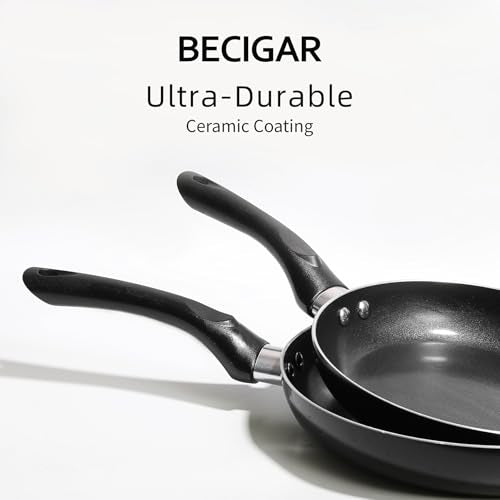 Black Ceramic Pots and Pans Set (15 pcs Black Pot Set)