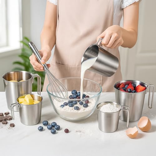 Newness 2 Pack Stainless Steel Measuring Cups Set