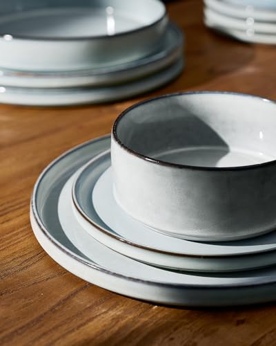 Annecy 16 Piece Dinnerware Set with Pasta Bowls (Grey Blue / Service for 4 (Include Pasta Bowls))