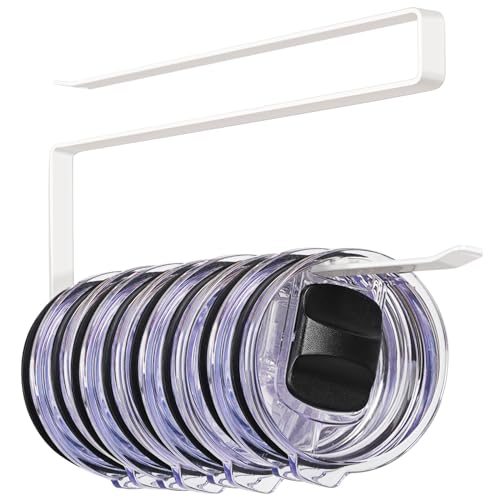 Tumbler Lid Organizer Under Cabinet (White / 1 Pack)