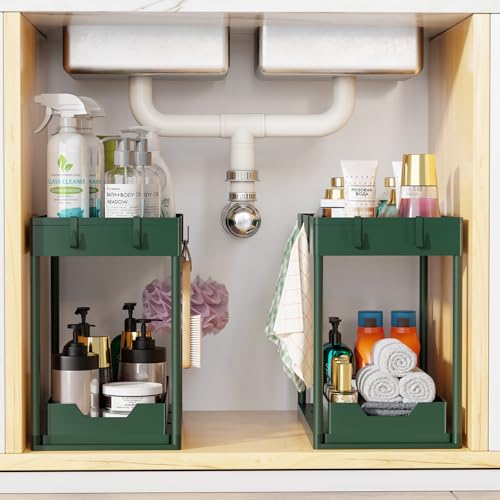 Under Sink Organizer 2 Pack (Green / 2 pack)