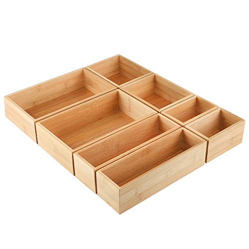 8Pcs Bamboo Drawer Organizer 4