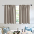 Short Blackout Privacy Curtains 30 inch Long for Bathroom Window (Sand / 42"W x 30"L (Pack of 2))