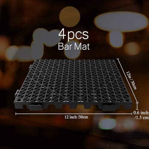 4 Pcs Bar Mat 12 x 12 Inch