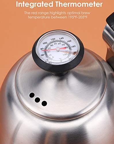 Tea Kettle with Thermometer (Brushed Silver（with Thermometer）)