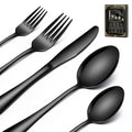 40 Piece Black Silverware Set Service for 8 (Black)