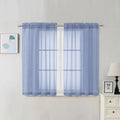Sheer Curtains 45 Inch Long 2 Panels (Denim Blue / 42"W x 45"L (Pack of 2))